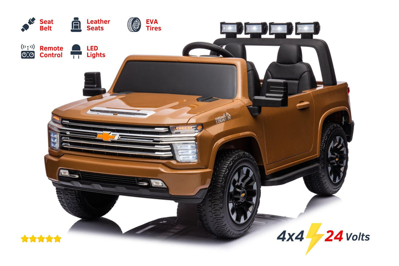 24V 4x4 Chevrolet Silverado 2 Seater Ride on Truck for Kids